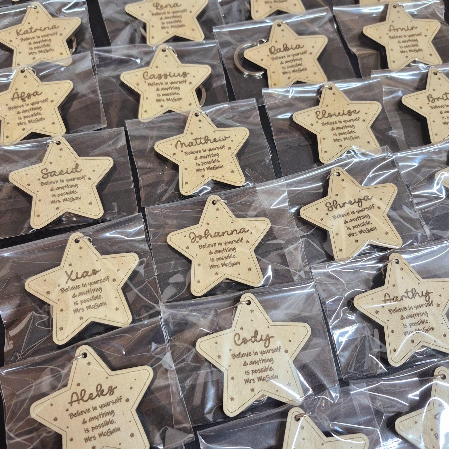 Wooden Star Token/Keyring