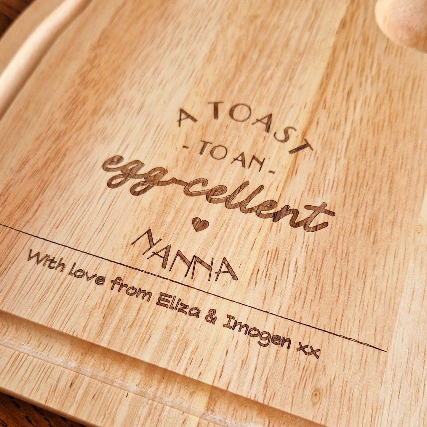 Wooden Egg and Soldiers Board