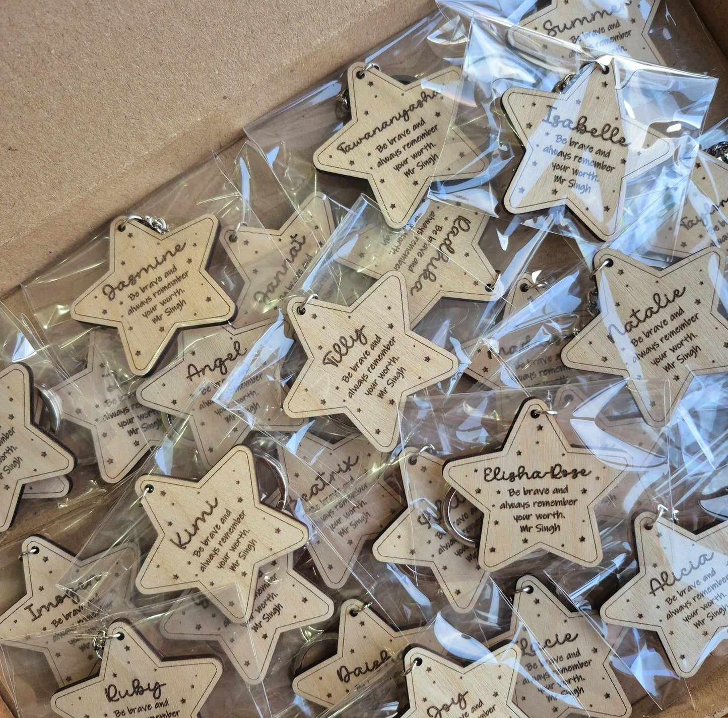 Wooden Star Token/Keyring