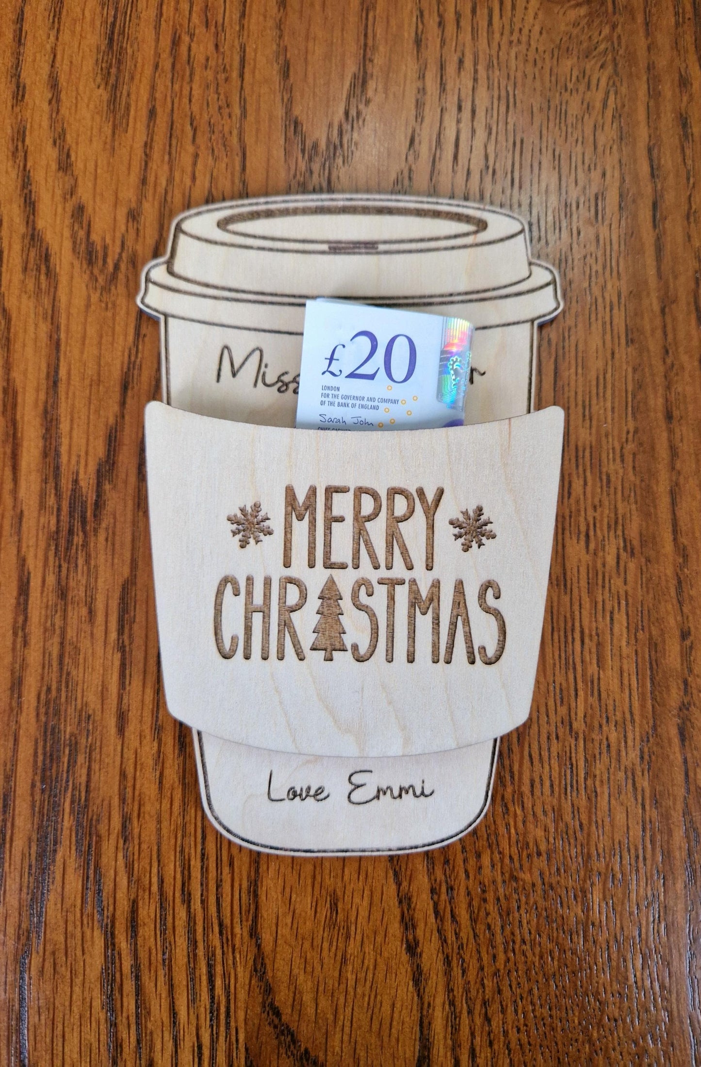 Christmas Coffee Cup Gift Card Holder
