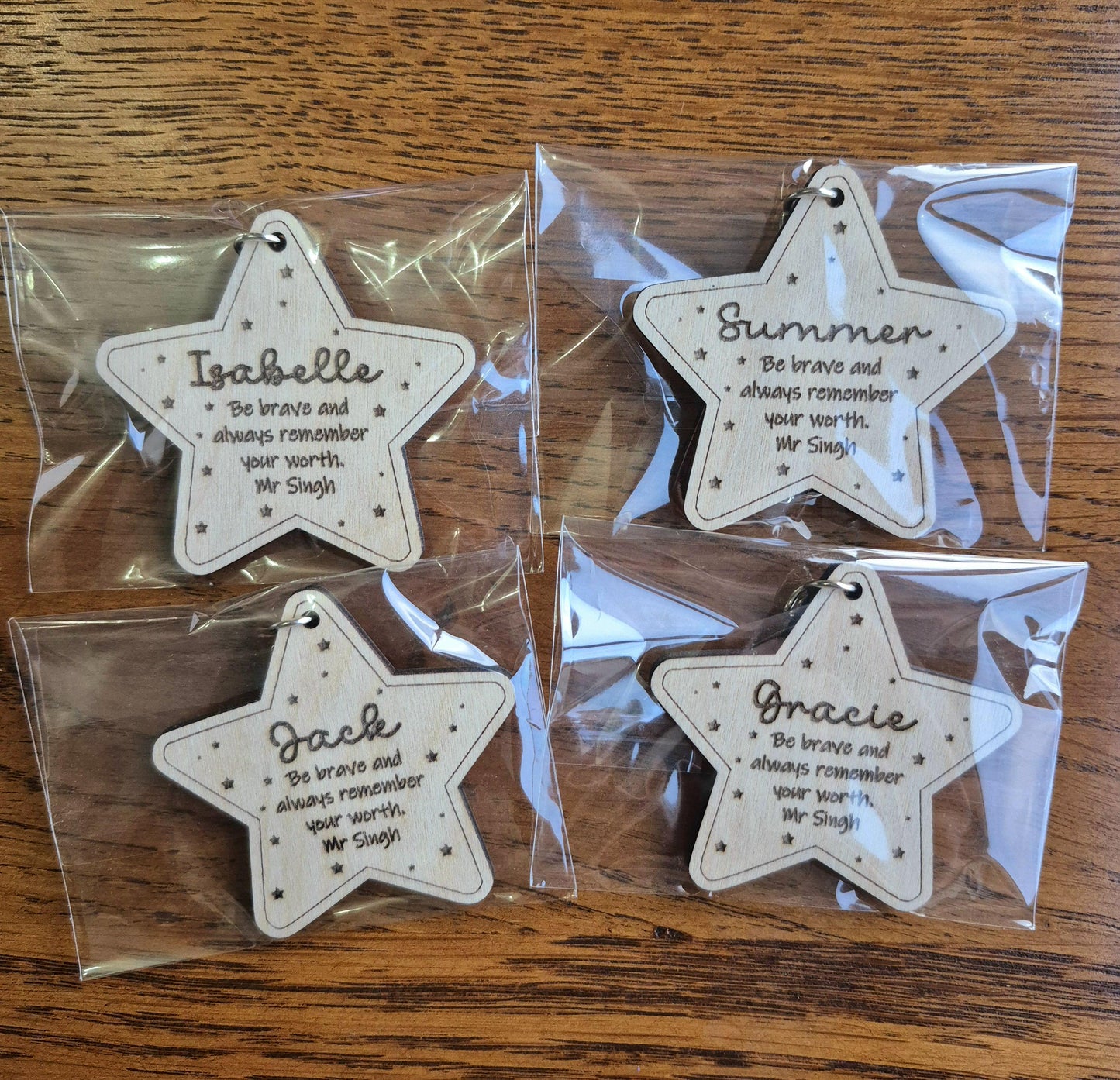 Wooden Star Token/Keyring