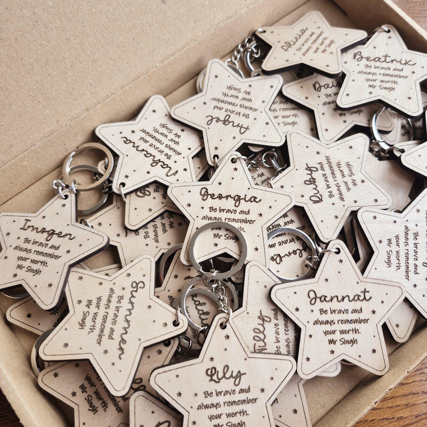 Wooden Star Token/Keyring