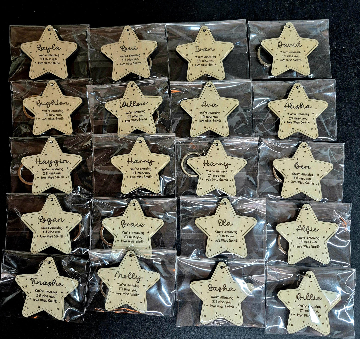 Wooden Star Token/Keyring