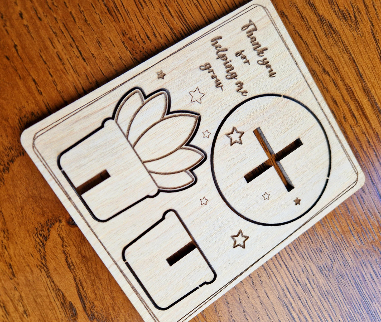 Wooden Pot Plant Card