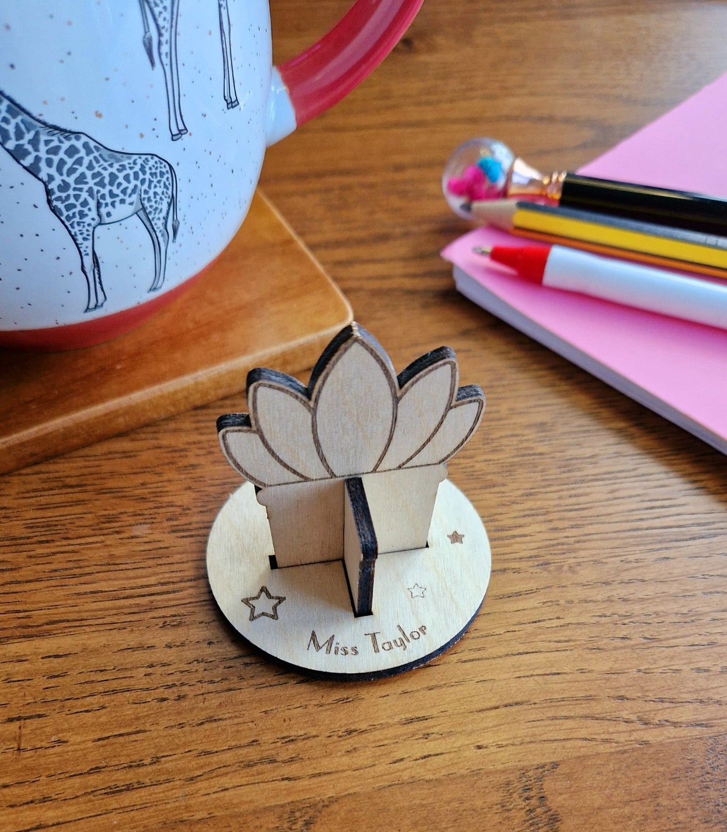 Wooden Pot Plant Card