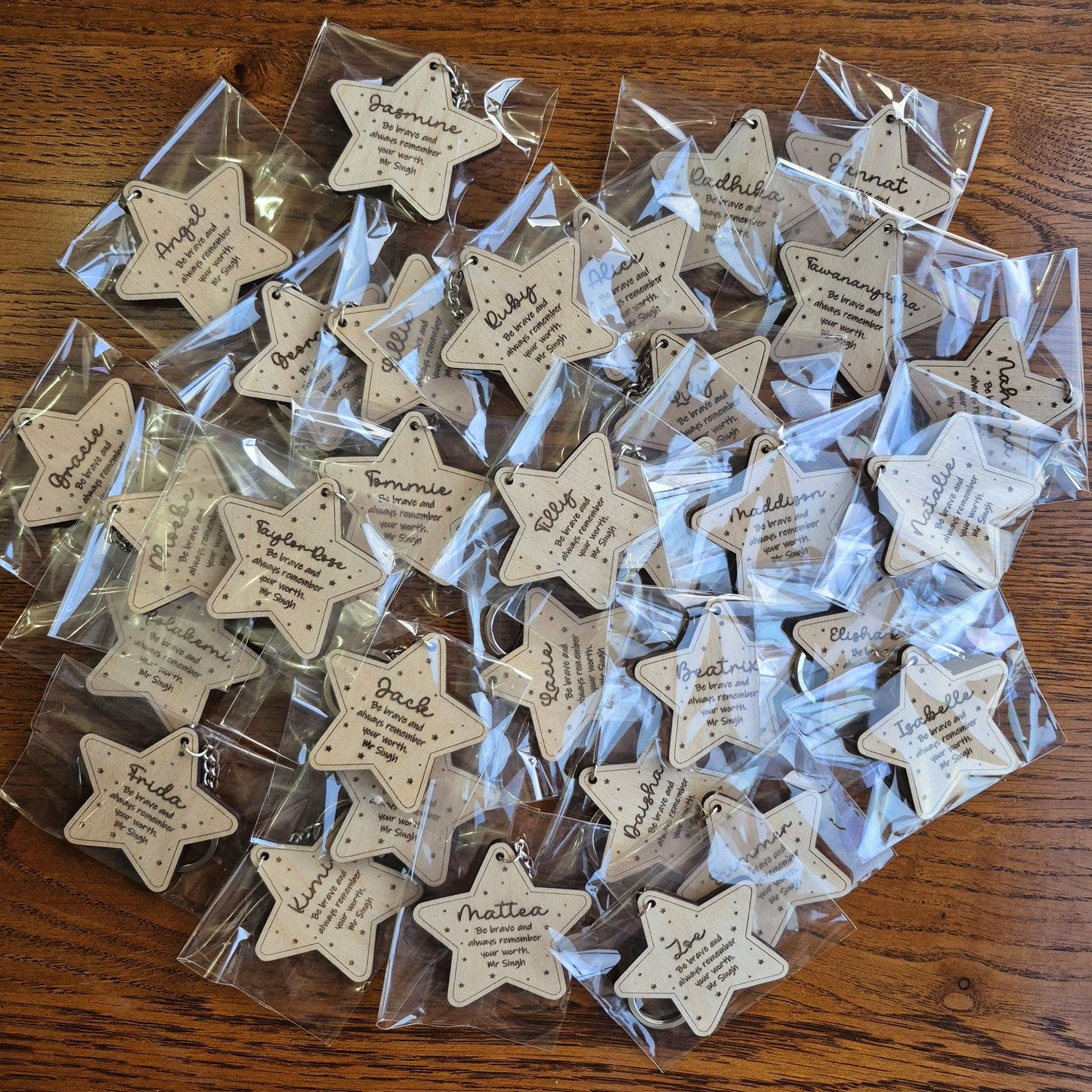 Wooden Star Token/Keyring