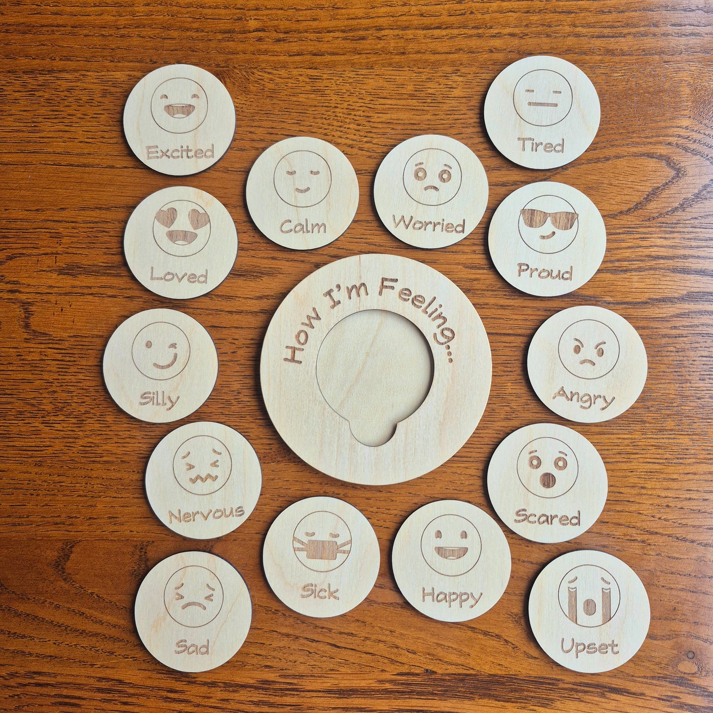 Children's How I'm Feeling board with emotions