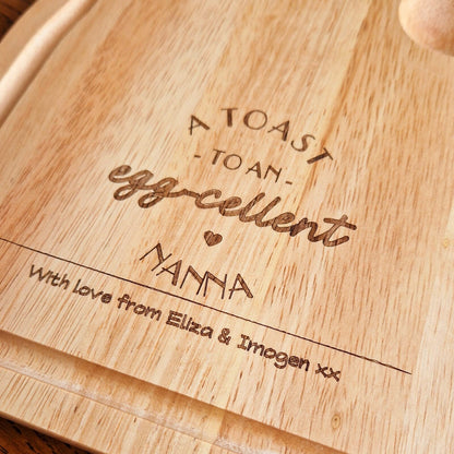 Wooden Egg and Soldiers Board