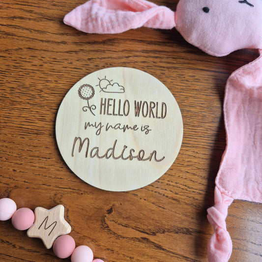 Hello World Birth Disc
