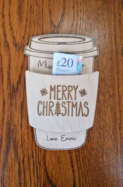 Christmas Coffee Cup Gift Card Holder