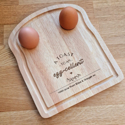 Wooden Egg and Soldiers Board