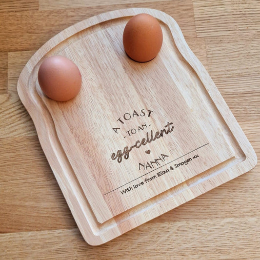 Wooden Egg and Soldiers Board