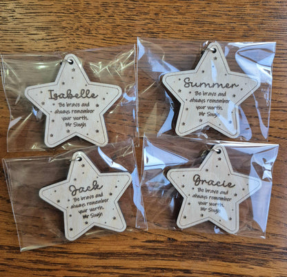 Wooden Star Token/Keyring
