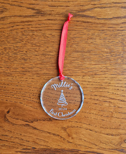 My First Christmas Glass Bauble