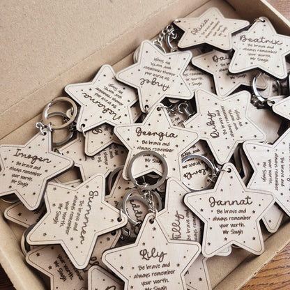 Wooden Star Token/Keyring