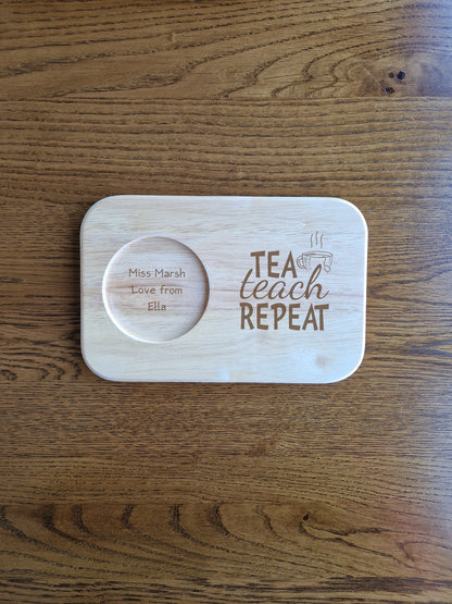 Tea & Biscuits Wooden Board