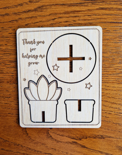 Wooden Pot Plant Card