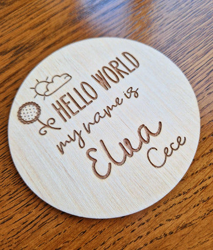 Hello World Birth Disc