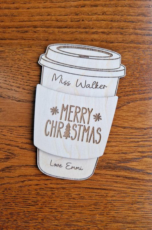 Christmas Coffee Cup Gift Card Holder