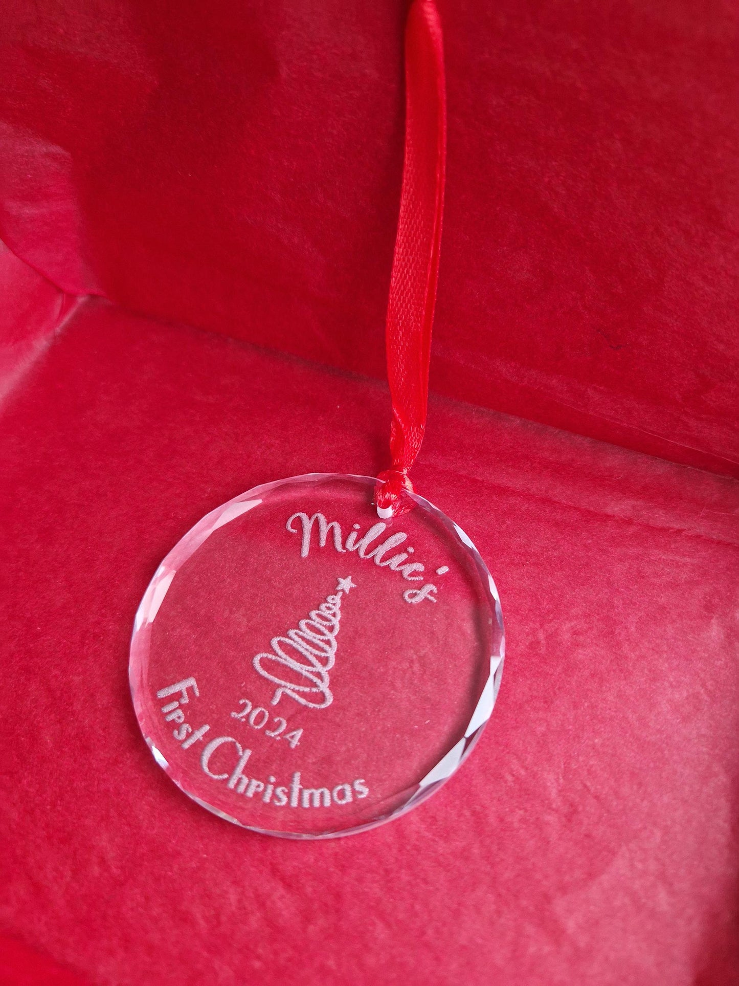 My First Christmas Glass Bauble