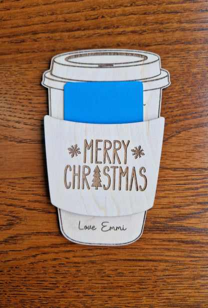 Christmas Coffee Cup Gift Card Holder
