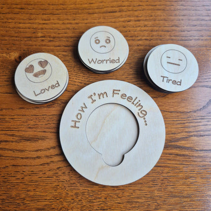 Children's How I'm Feeling board with emotions